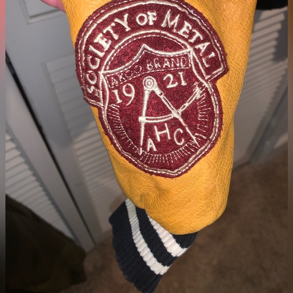 Akoo Brand Marauder Jet Black Wool Leather Letterman Jacket XL - Picture 8 of 11